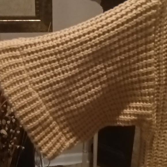 NWOT C•M•C 100% cotton tan s/s cardigan w side pockets & 5 big buttons Sm - Picture 7 of 12